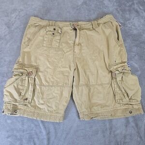Akoo Cargo Shorts‎ Mens 42 Kahki Y2k  Streetwear Casual Summer Outdoors Gorpcore